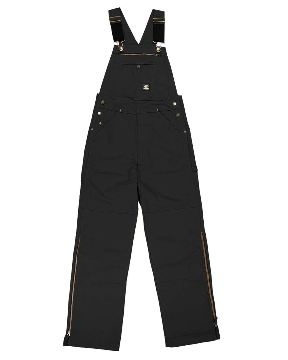 Berne Apparel B1067S Short-Length Slab Unlined Duck Bib Overall — Black