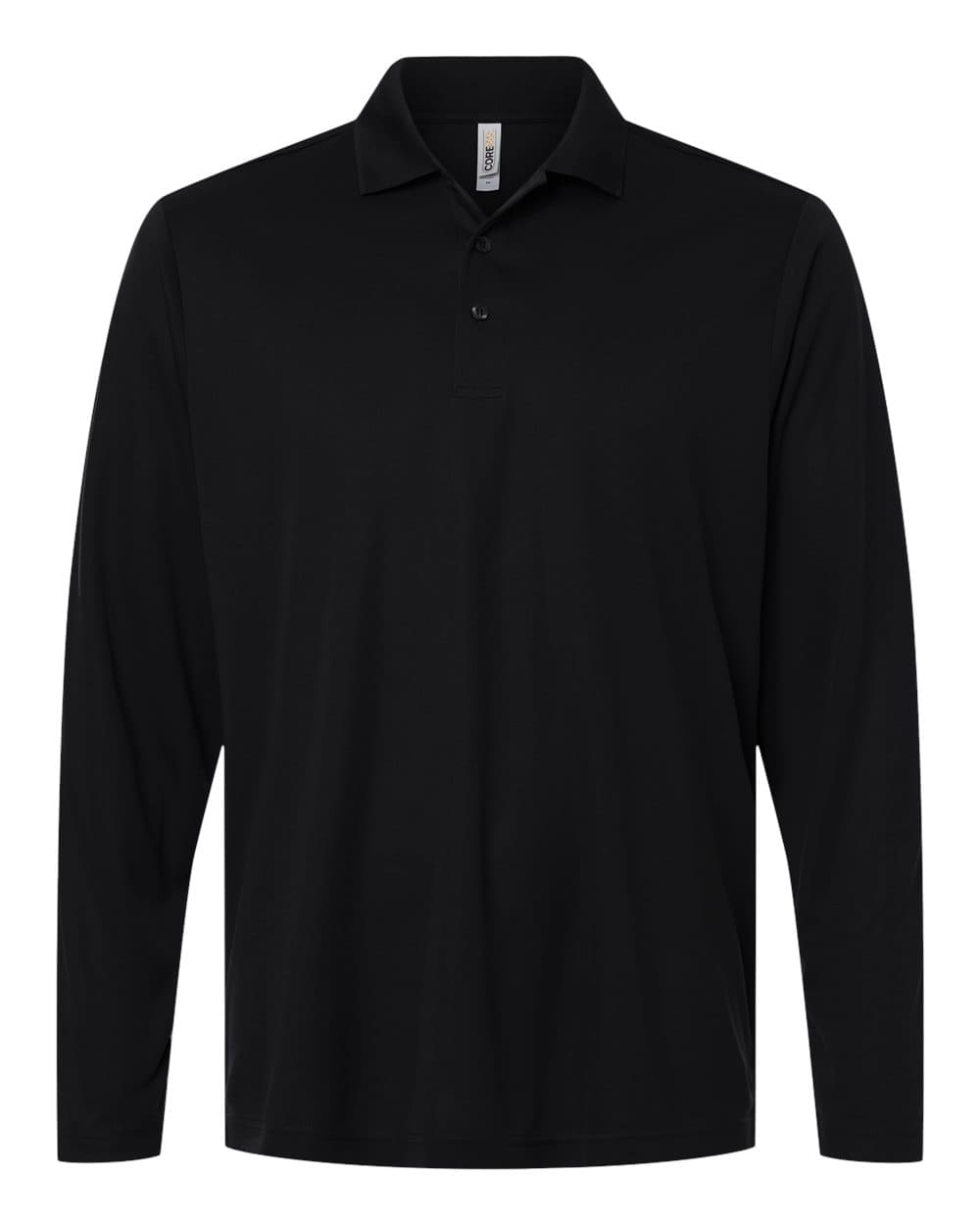 CORE365 CE108L Men’s Nova Performance Long Sleeve Pique Polo — Black