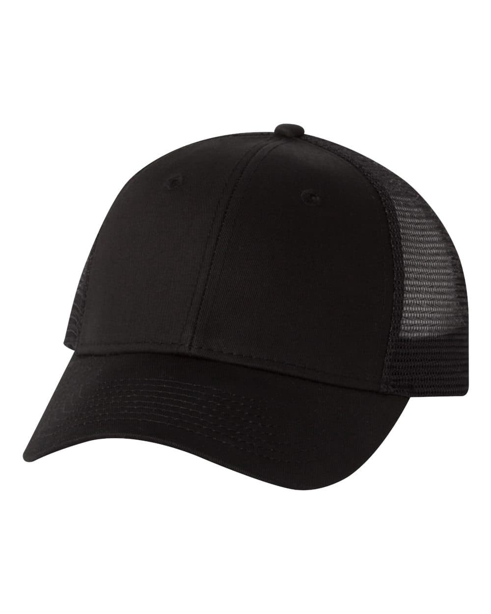 Valucap VC400 Mesh-Back Twill Trucker Cap — Black