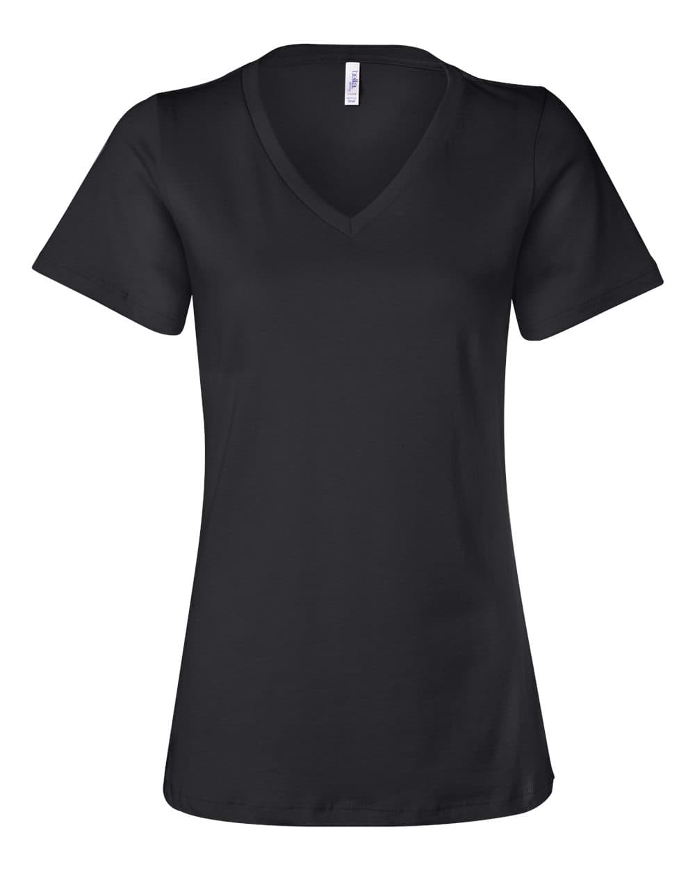 BELLA + CANVAS 6405 Women’s Relaxed Jersey V-Neck Tee — Black