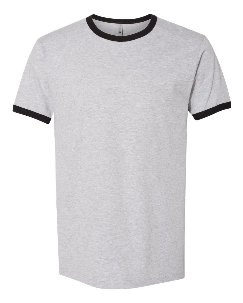 Next Level 3604 Unisex Cotton Ringer T-Shirt — Heather Grey/ Black