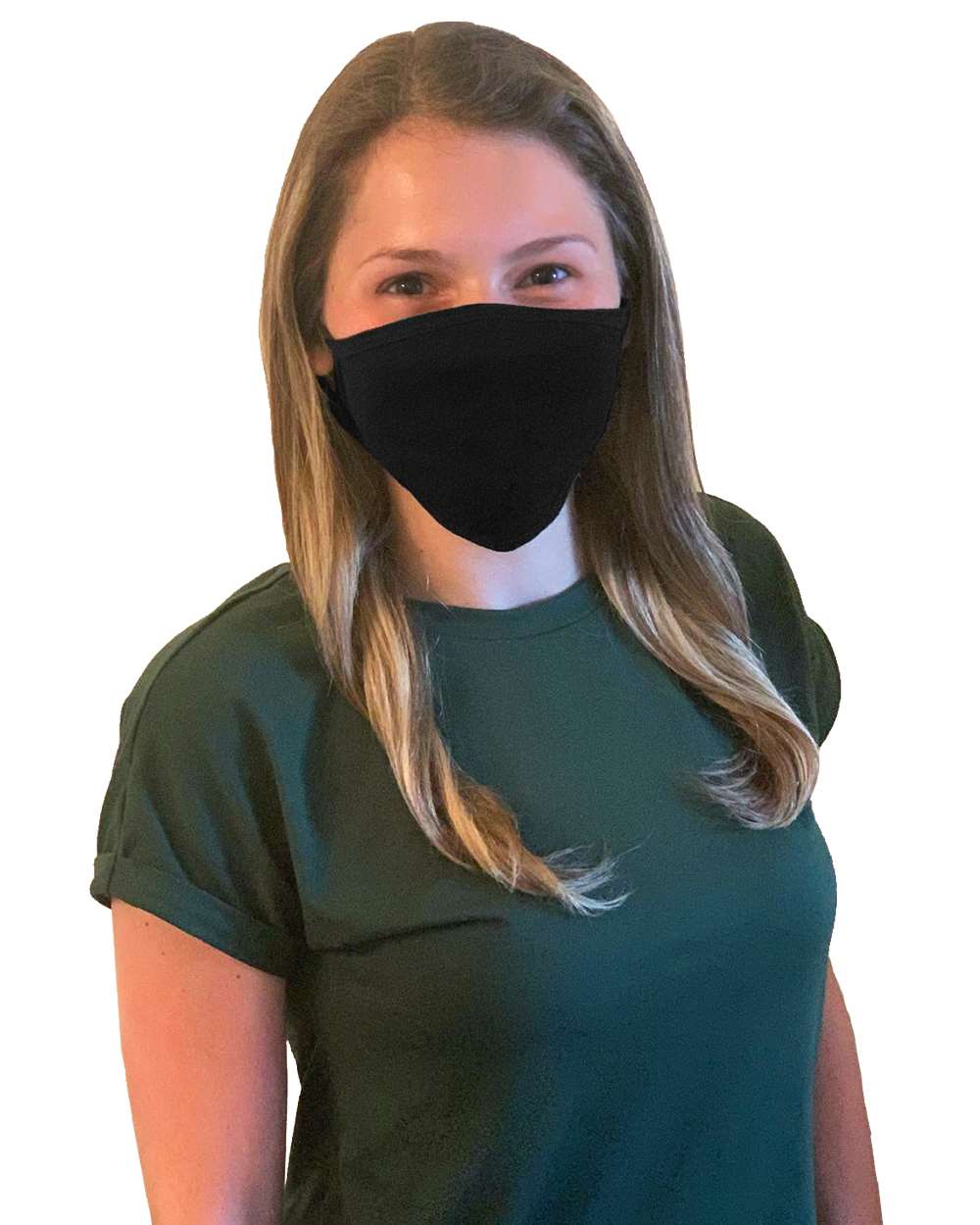 M&O 1004 100% Cotton Antimicrobial Triple Layer Adjustable Mask — Black