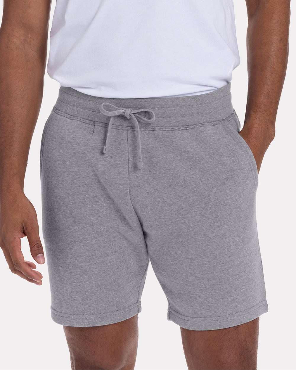 Next Level 9903 Unisex Fleece Sweat Shorts — Heather Grey