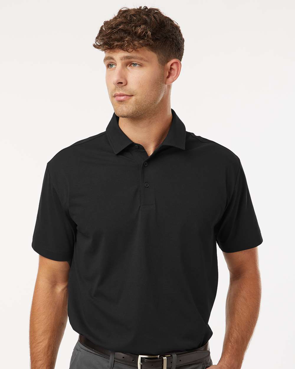 AllPro 41SP0 Men’s Pro-Flex Sorona® Polo — Black