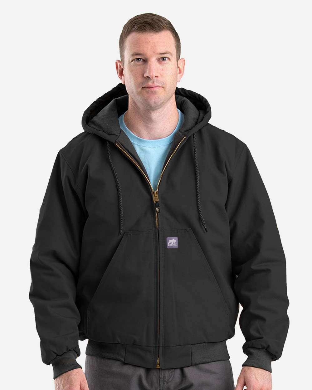 Berne Apparel HJ51 Men’s Berne Heritage Hooded Jacket — Black