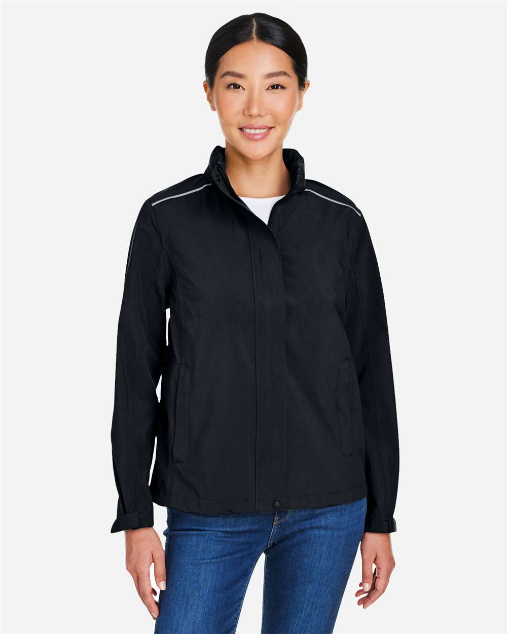 CORE365 CE712W Women’s Barrier Packable Rain Jacket — Black