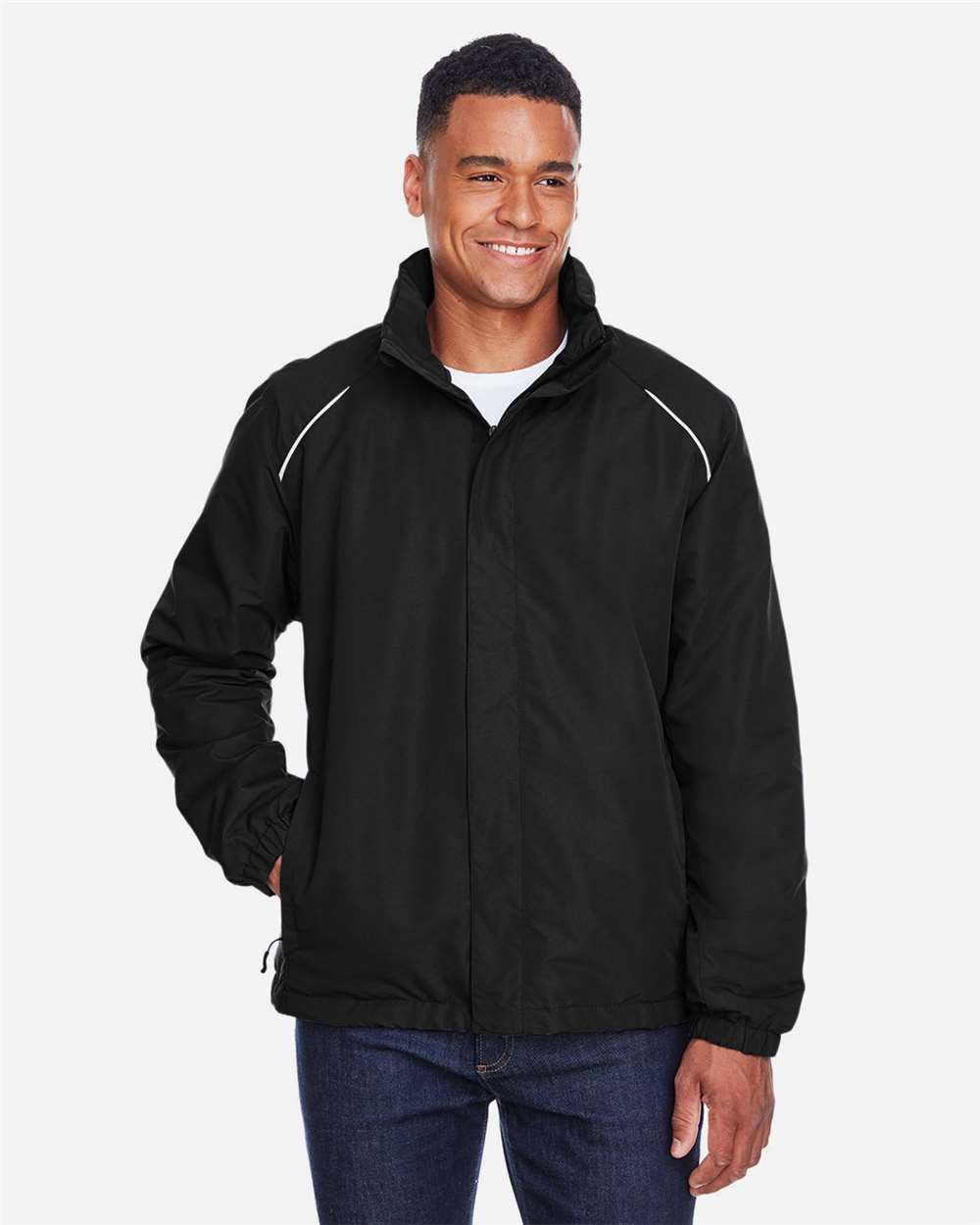 CORE365 88224T Men’s Tall Profile Fleece-Lined All-Season Jacket — Black