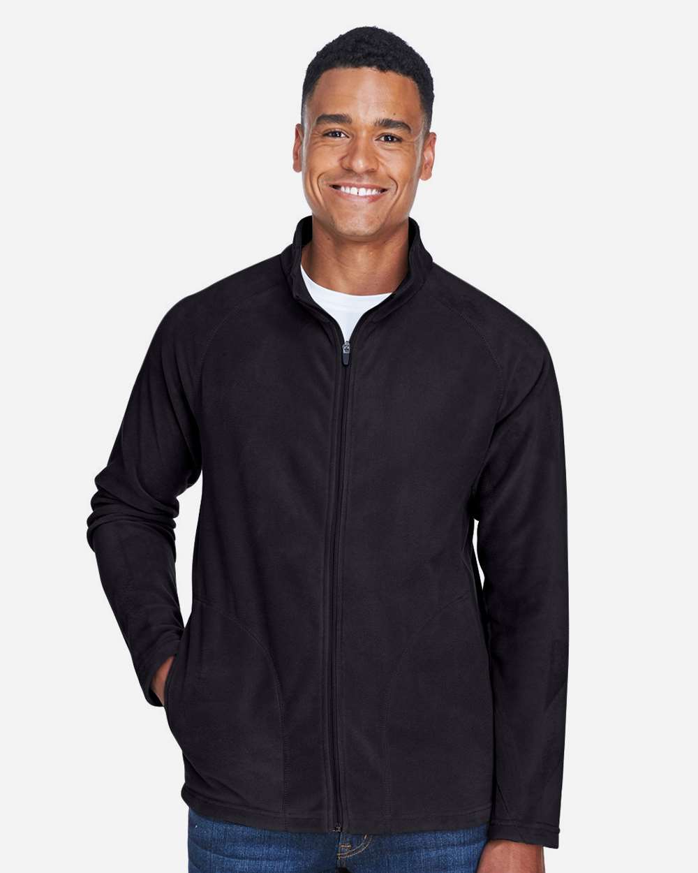 Team 365 TT90 Men’s Campus Microfleece Jacket — Black