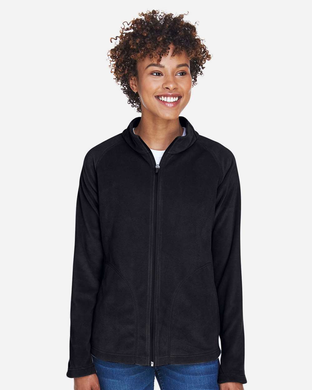 Team 365 TT90W Women’s Campus Microfleece Jacket — Black
