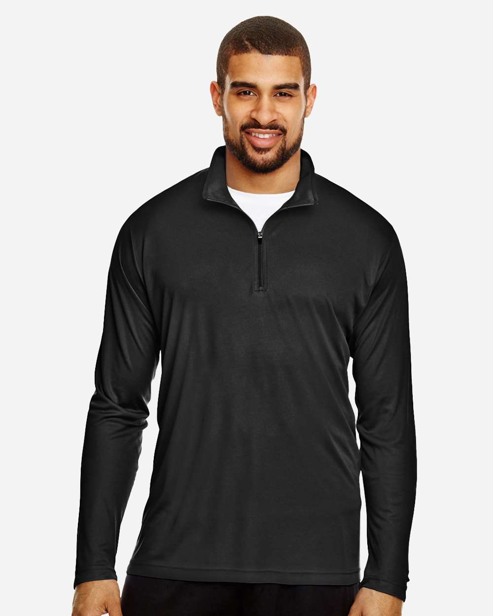 Team 365 TT31 Men’s Zone Performance Quarter-Zip Pullover — Black