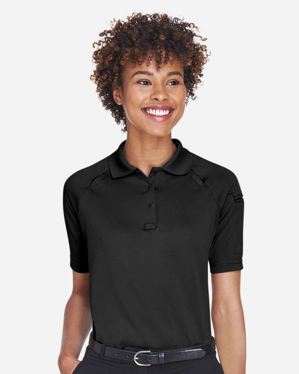 Harriton M211W Women’s Advantage Tactical Polo — Black