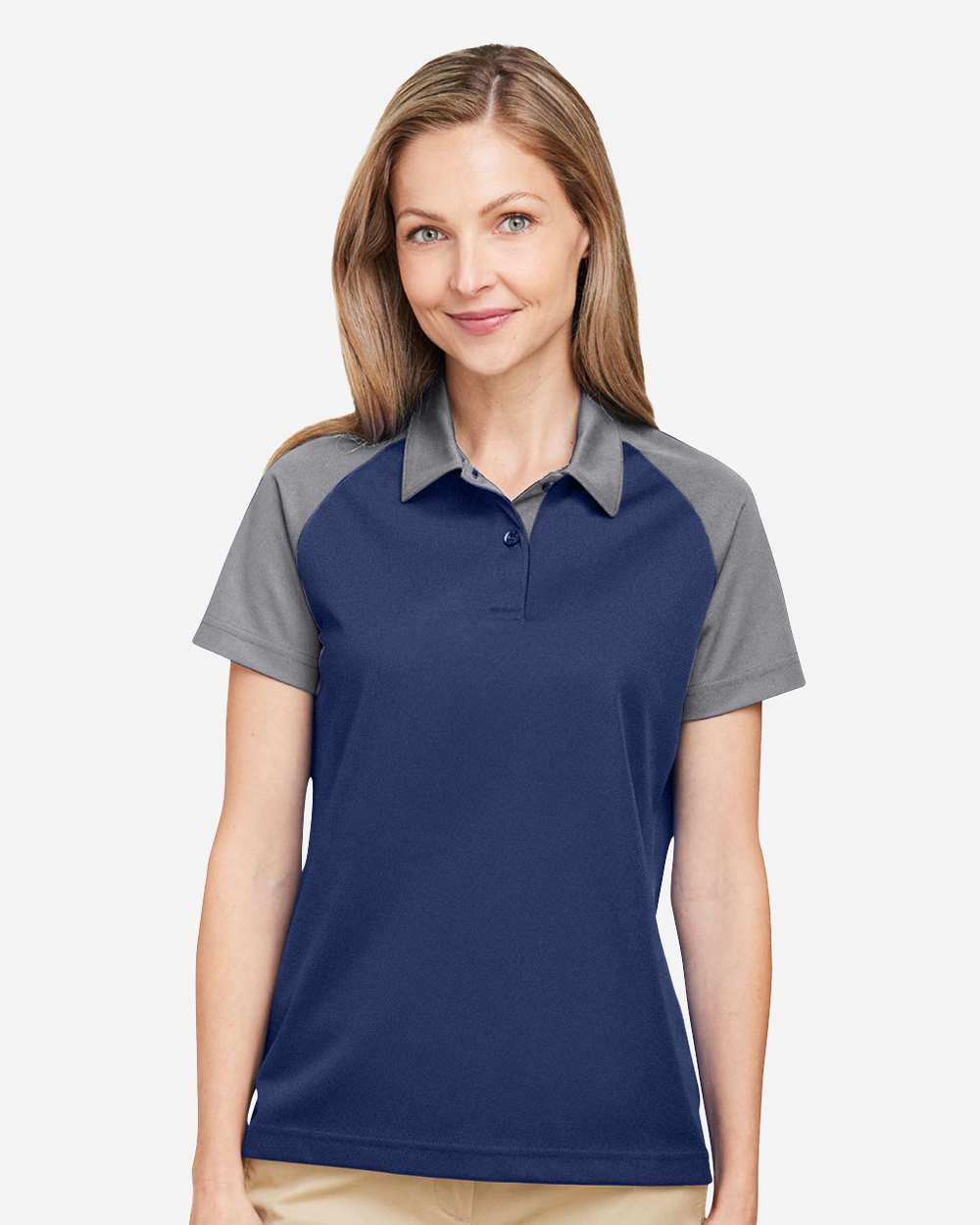Team 365 TT21CW Women’s Command Snag-Protection Colorblock Polo — Sport Dark Navy/ Sport Graphite