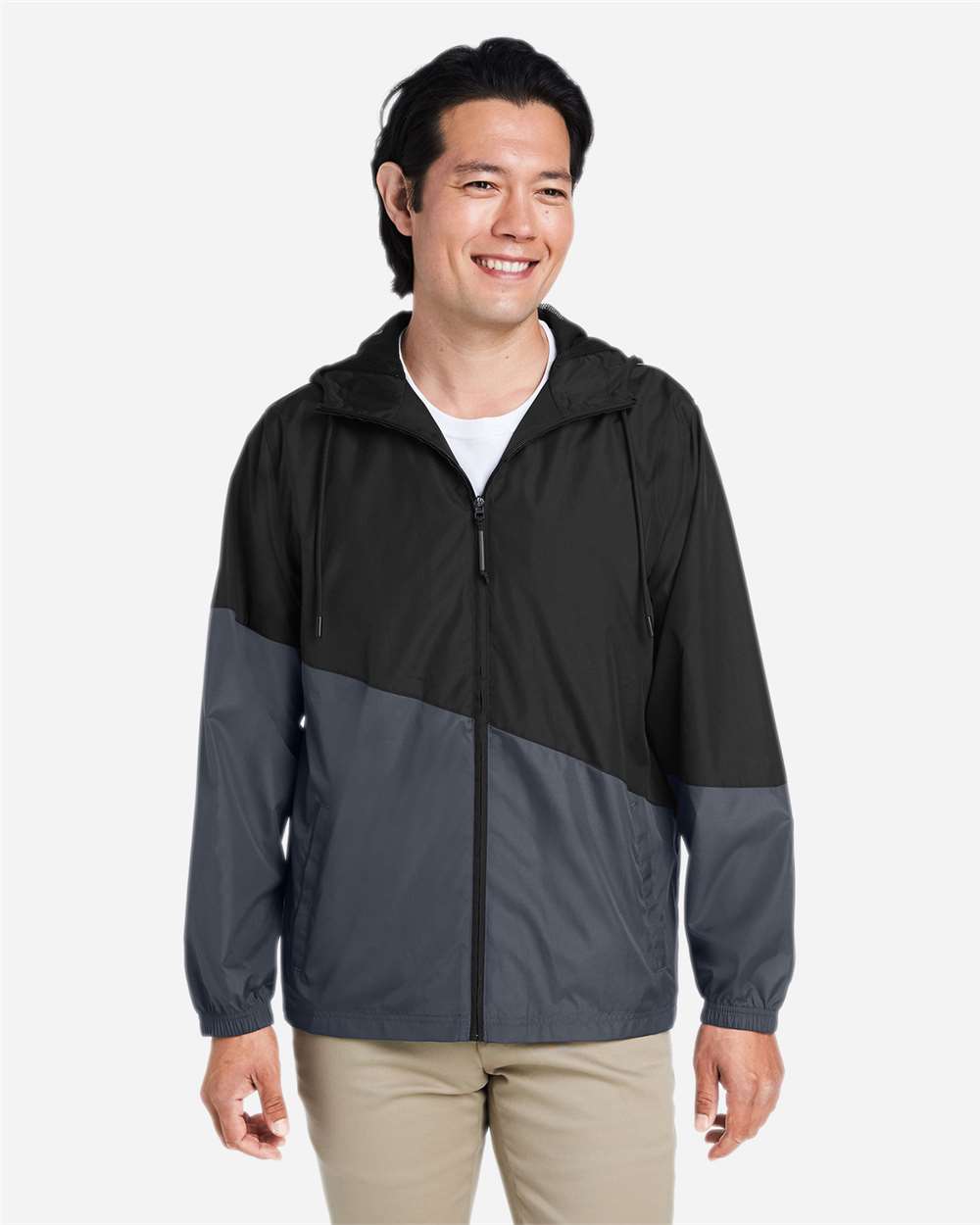 CORE365 CE710 Unisex Techno Lite Colorblock Windbreaker — Black/ Carbon