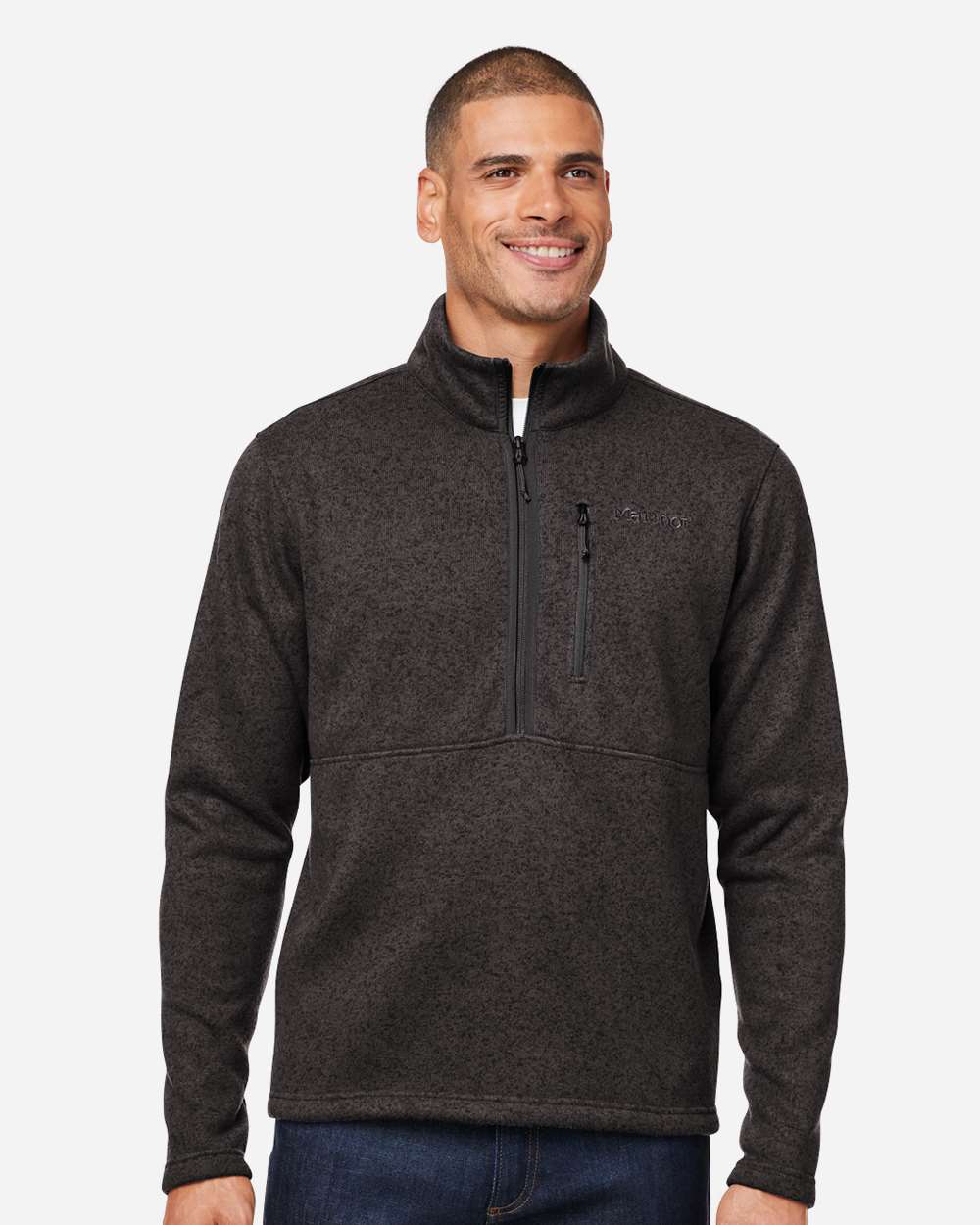 Marmot M16221 Men’s Drop Line Half-Zip Jacket — Black Heather