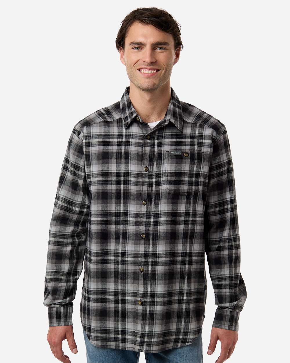 Columbia 161795 Men’s Cornell Woods™ Flannel Shirt — Black Backland Tartan