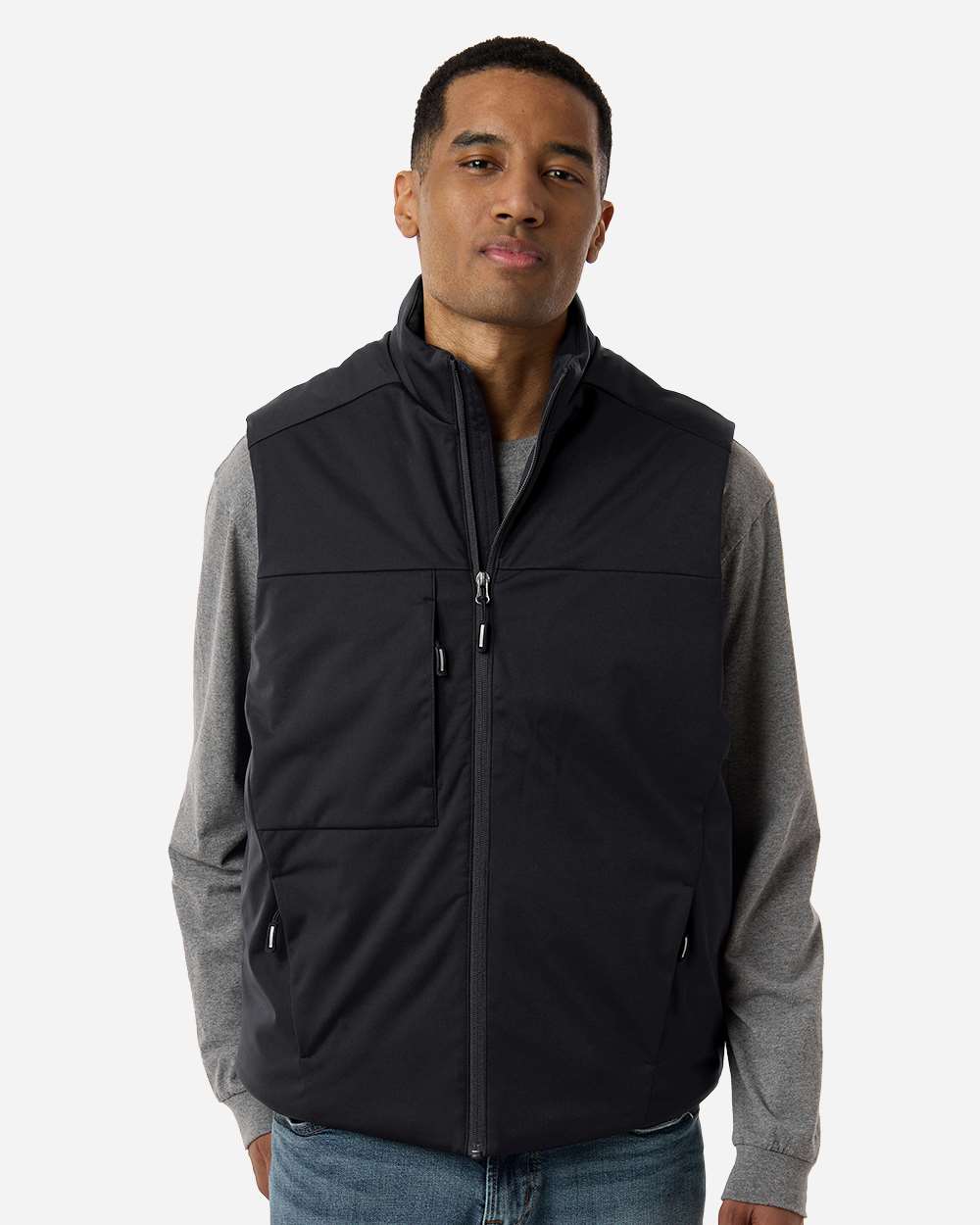 CORE365 CE716 Unisex Techno Lite Flat-Fill Insulated Vest — Black