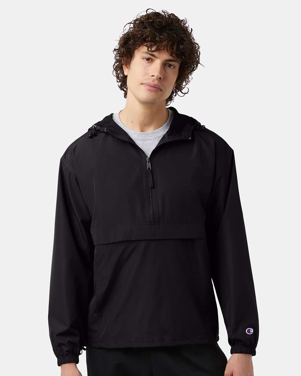 Champion CO200 Unisex Packable Anorak Jacket — Black