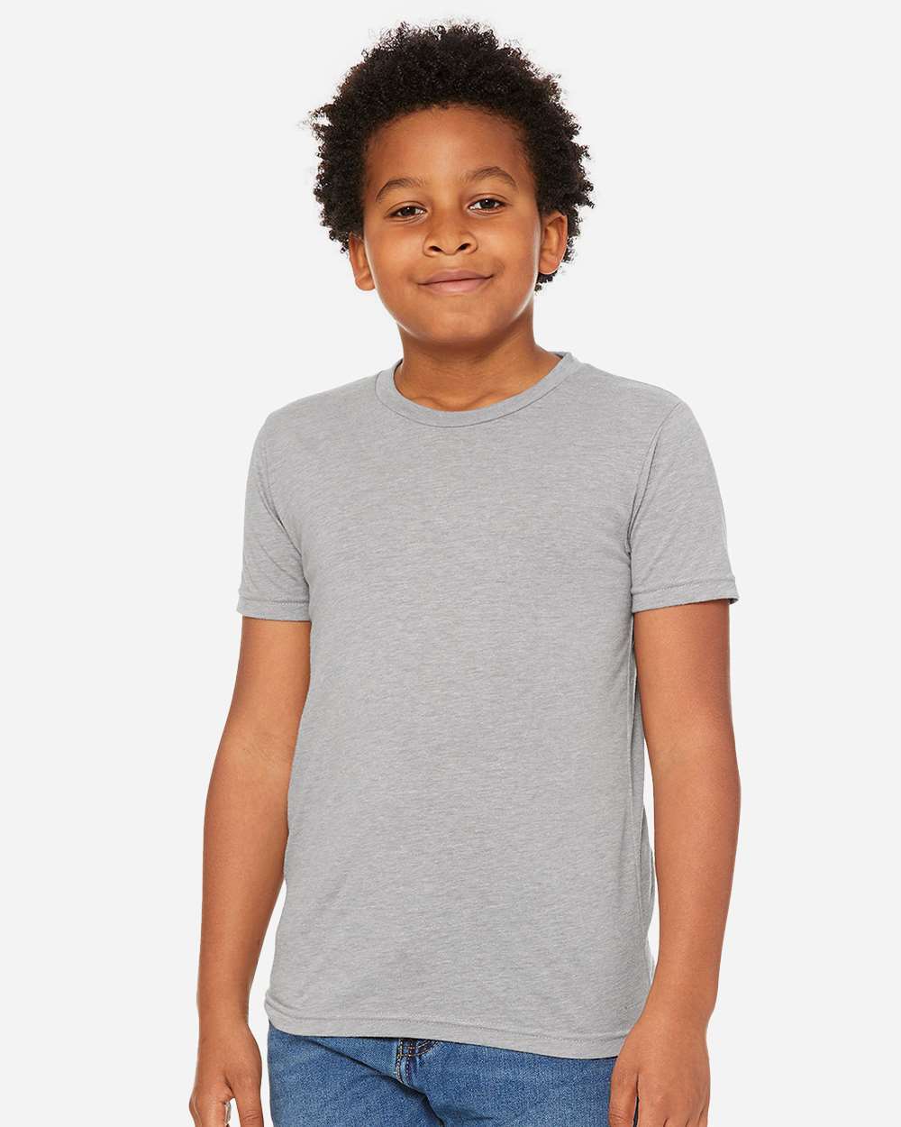 BELLA + CANVAS 3413Y Youth Triblend Tee — Athletic Grey Triblend