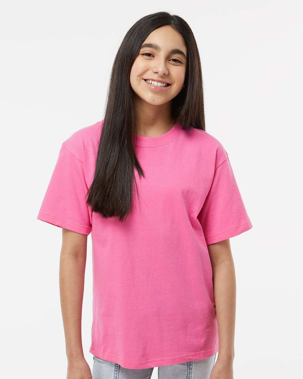 M&O 4850 Youth Gold Soft Touch T-Shirt — Azalea