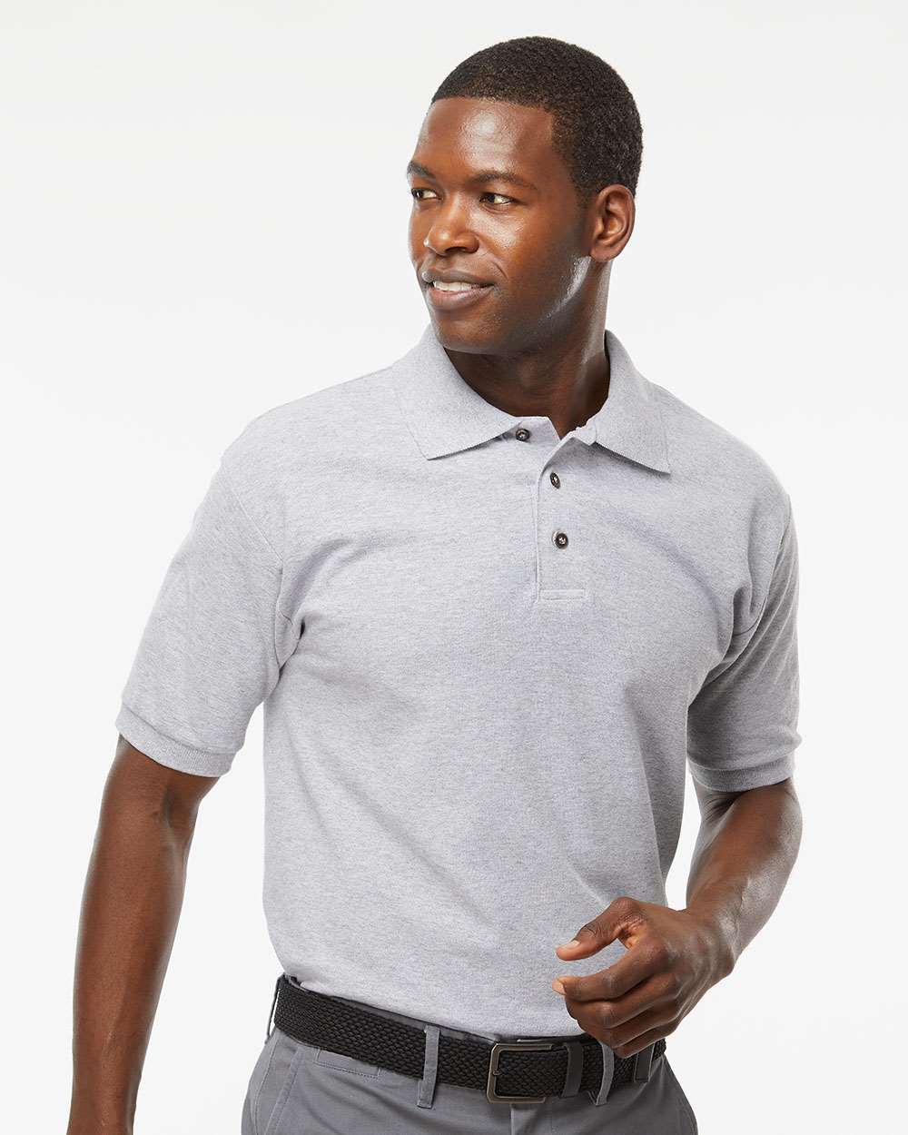 M&O 7002 Ring-Spun Piqué Polo — Athletic Grey