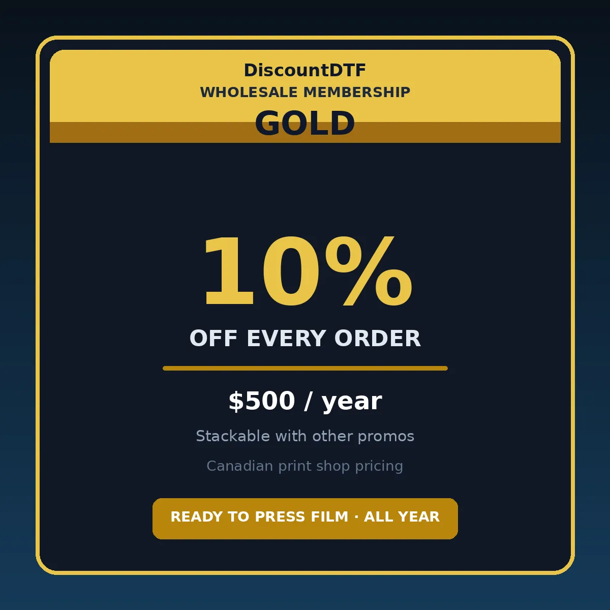 Gold Membership â 10% off every order