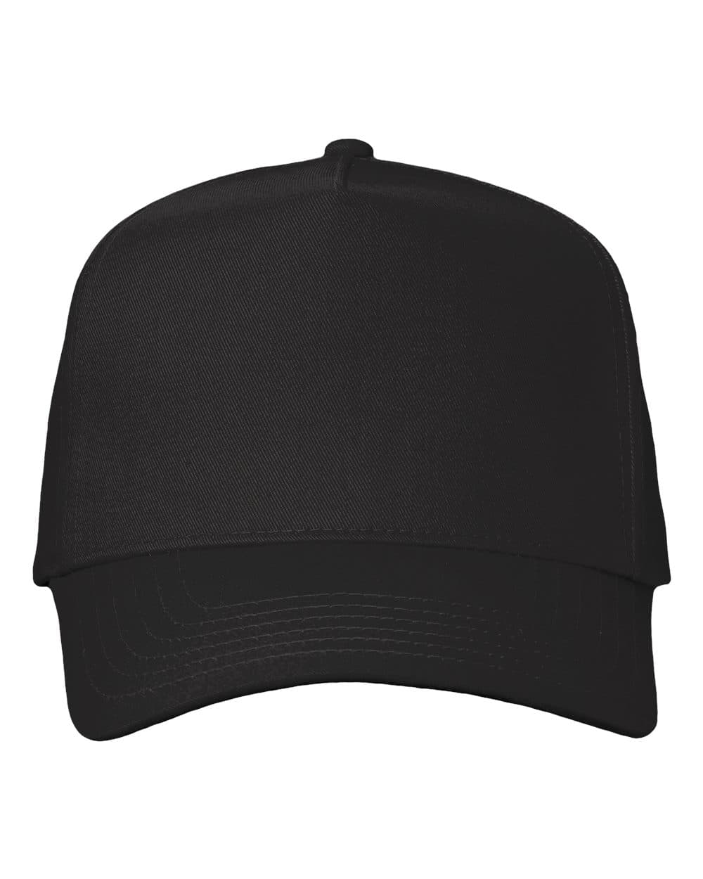 Valucap 8869 Five-Panel Twill Cap — Black