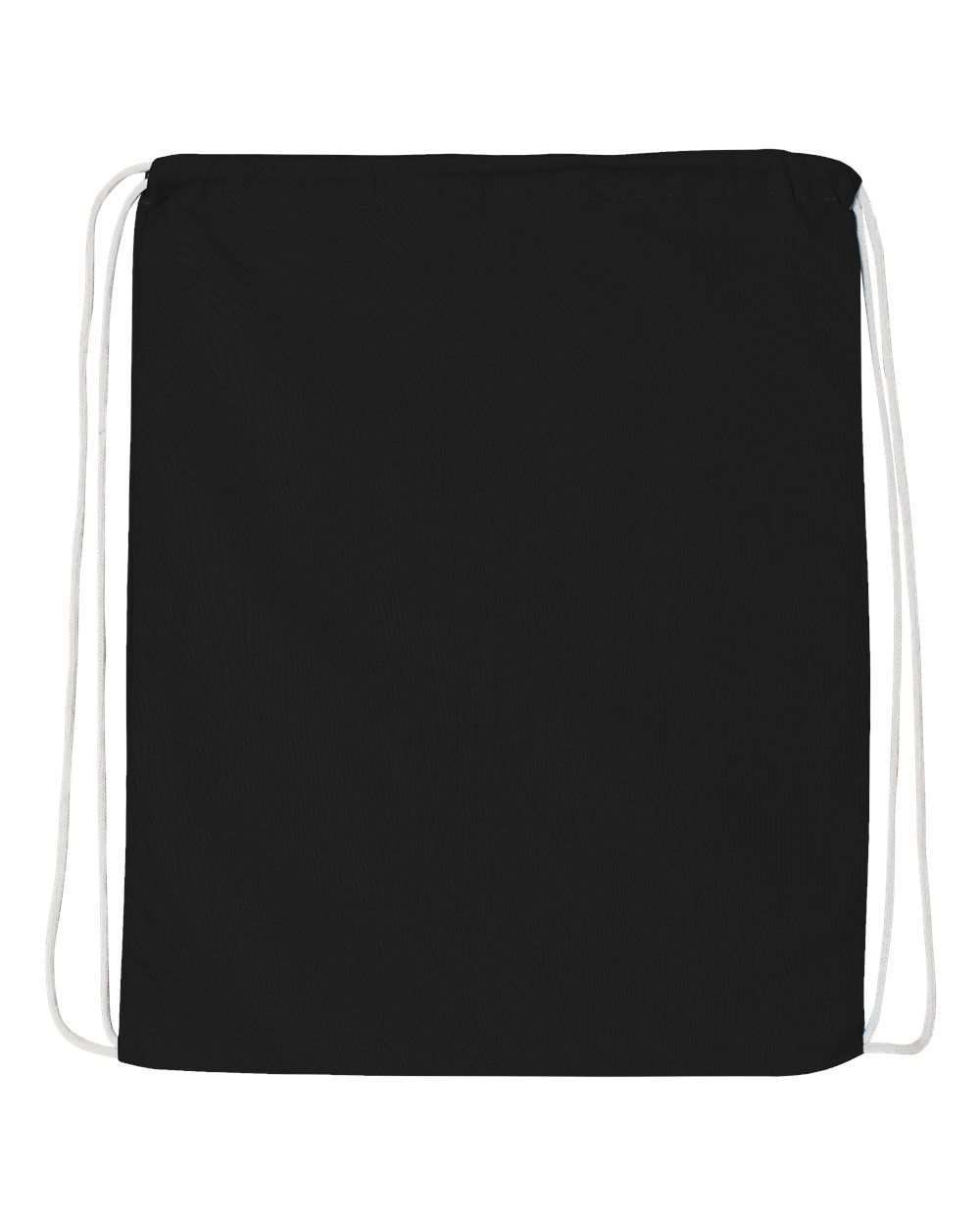 Q-Tees Q4500 Economical Cotton Drawstring Bag — Black
