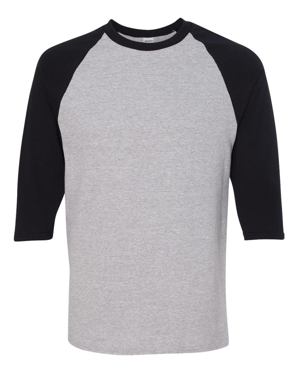 Gildan 5700 Unisex Heavy Cotton™ Raglan Three-Quarter Sleeve T-Shirt — Sport Grey/ Black