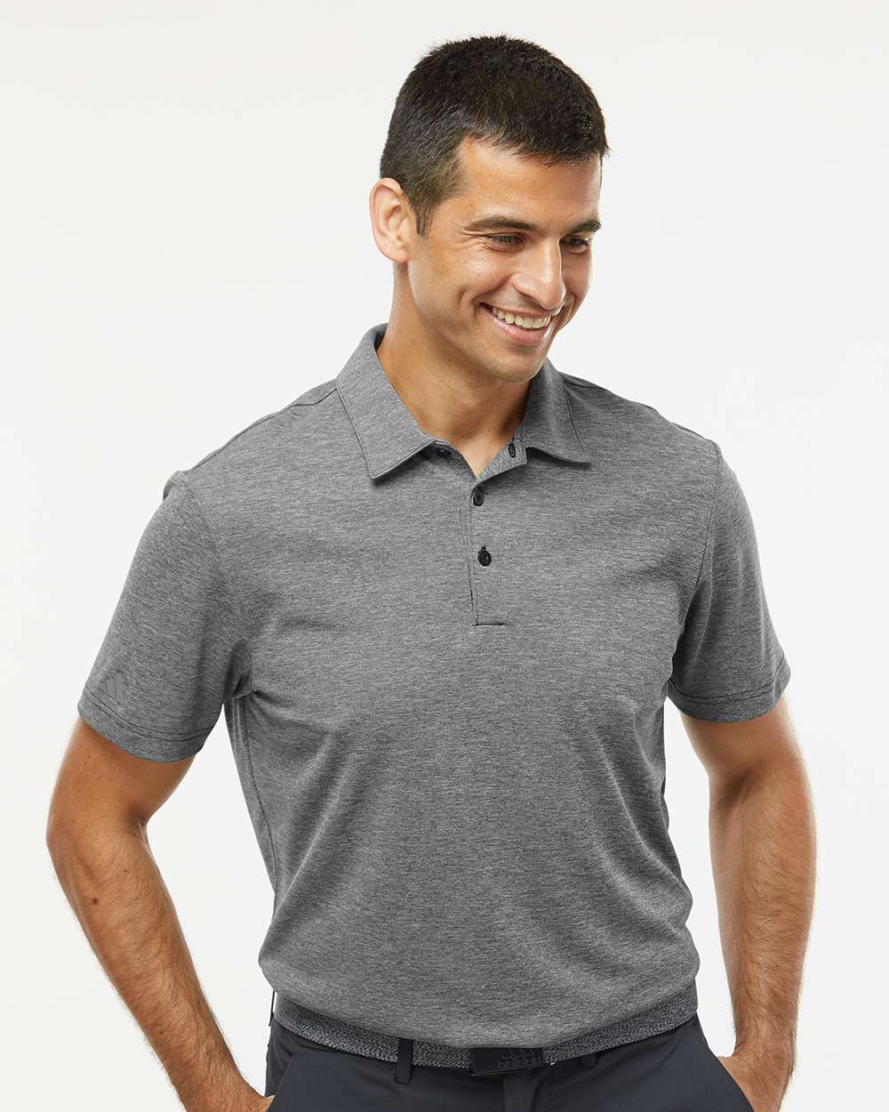 Adidas A582 Men’s Heathered Polo — Black Melange
