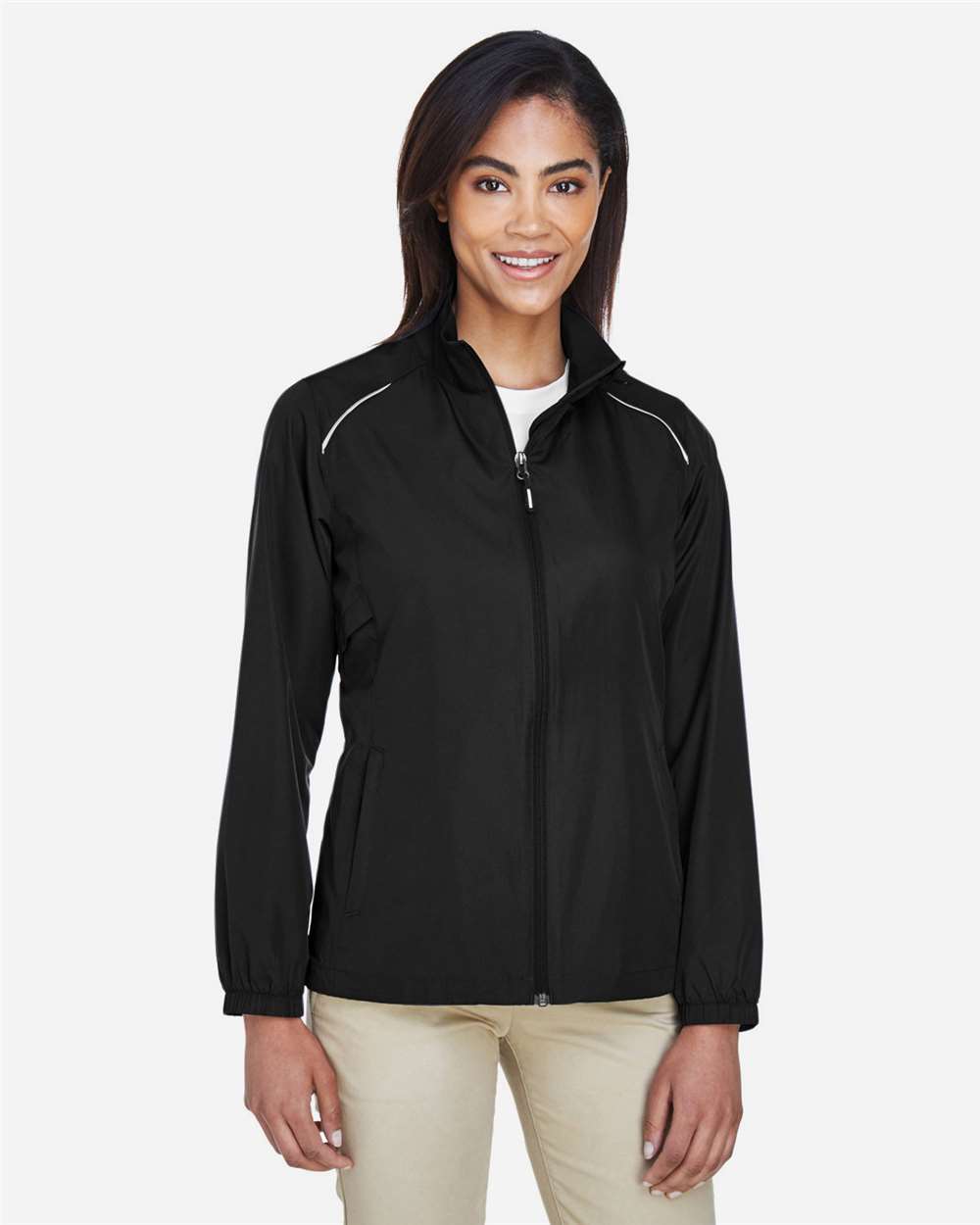 CORE365 78183 Women’s Techno Lite Motivate Unlined Lightweight Jacket — Black