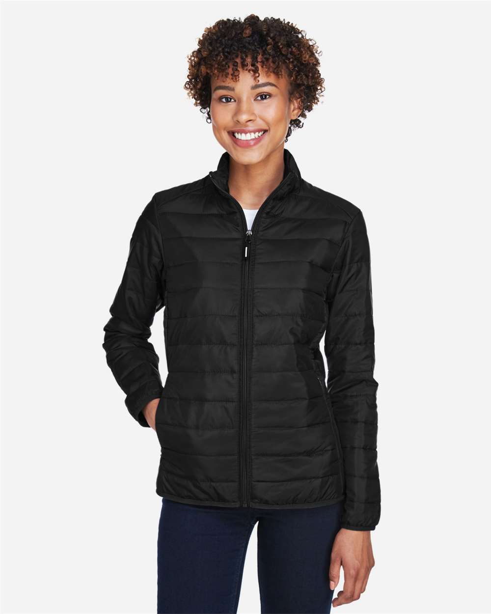 CORE365 CE700W Women’s Prevail Packable Puffer Jacket — Black