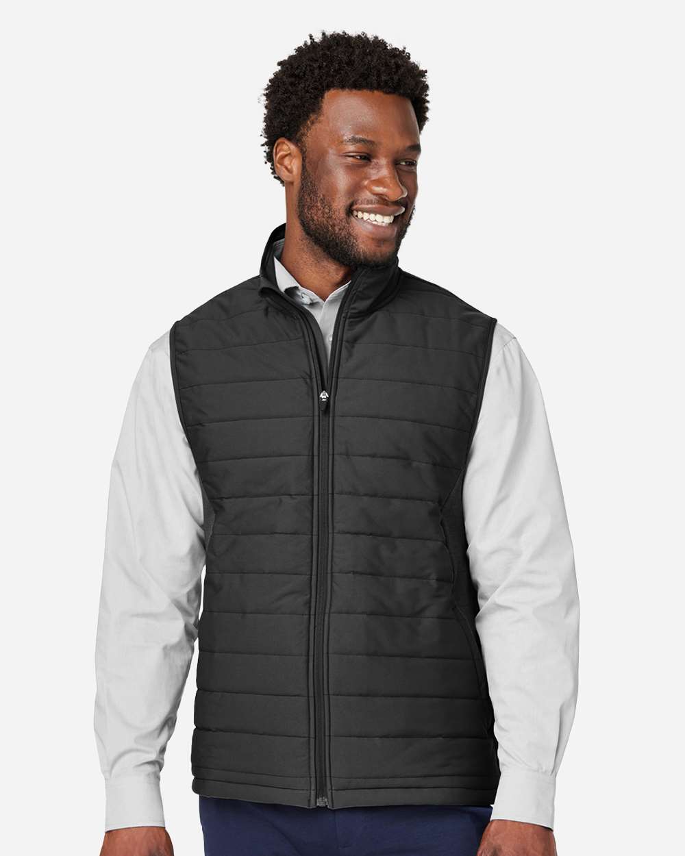 Devon & Jones DG706 Men’s New Classics® Charleston Hybrid Vest — Black/ Melange Black