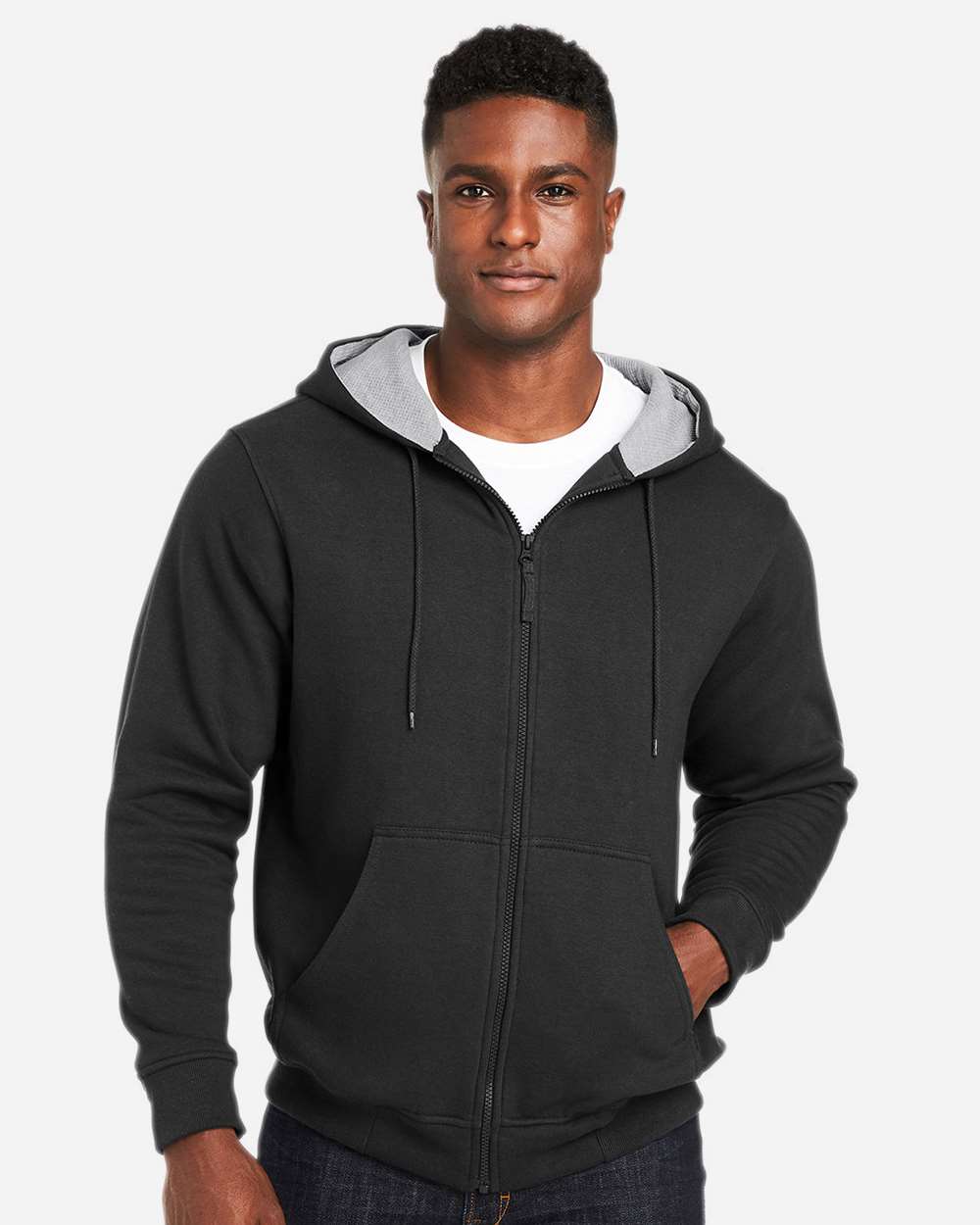 Harriton M711T Unisex Tall ClimaBloc™ Lined Heavyweight Hooded Sweatshirt — Black
