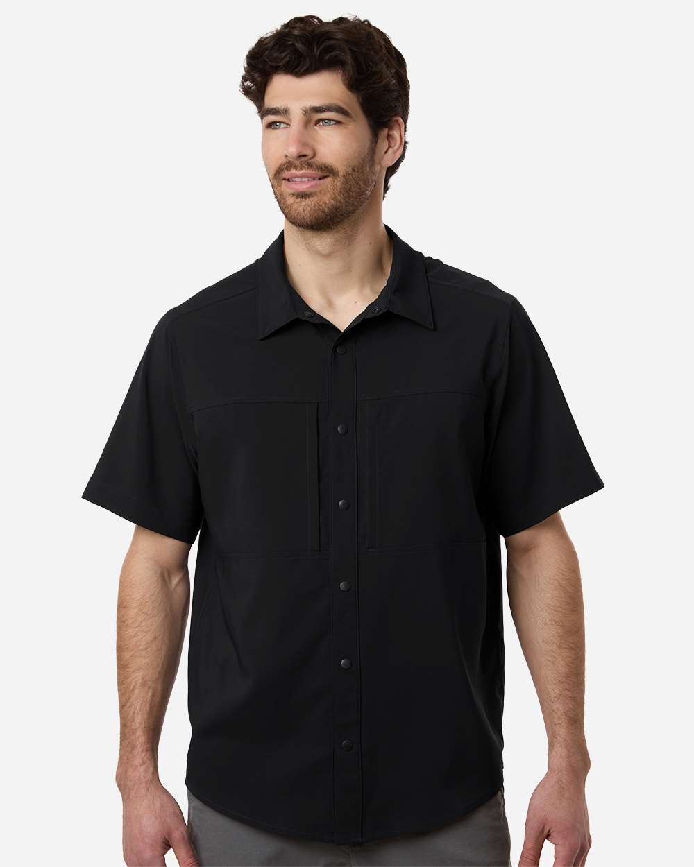 CORE365 CE520 Men’s UltraUVP Shoreline Short Sleeve Staff Shirt — Black