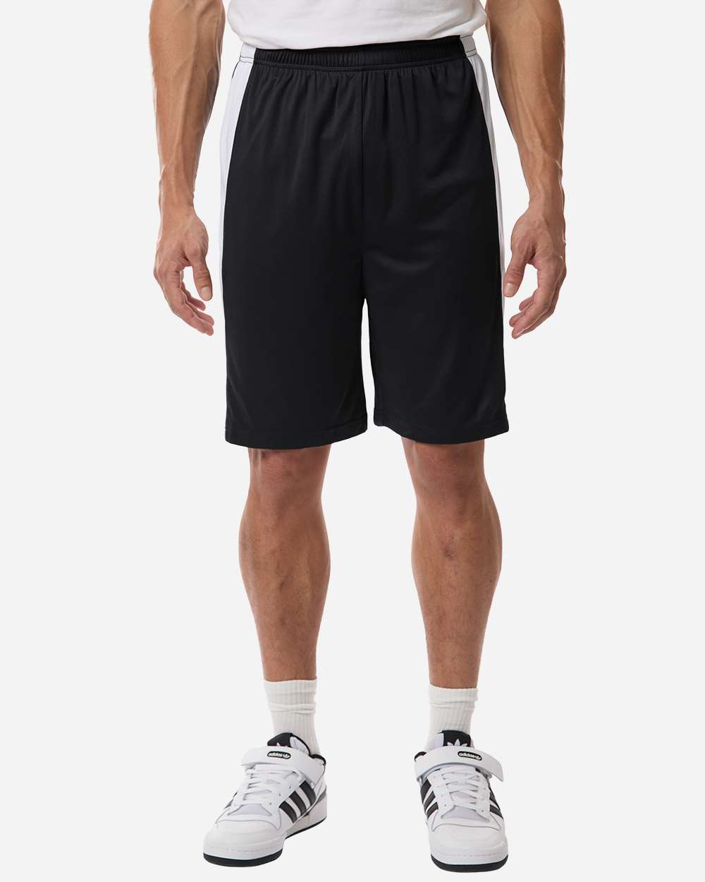 Team 365 TT115B Unisex Zone Performance Reversible Shorts — Black/ White