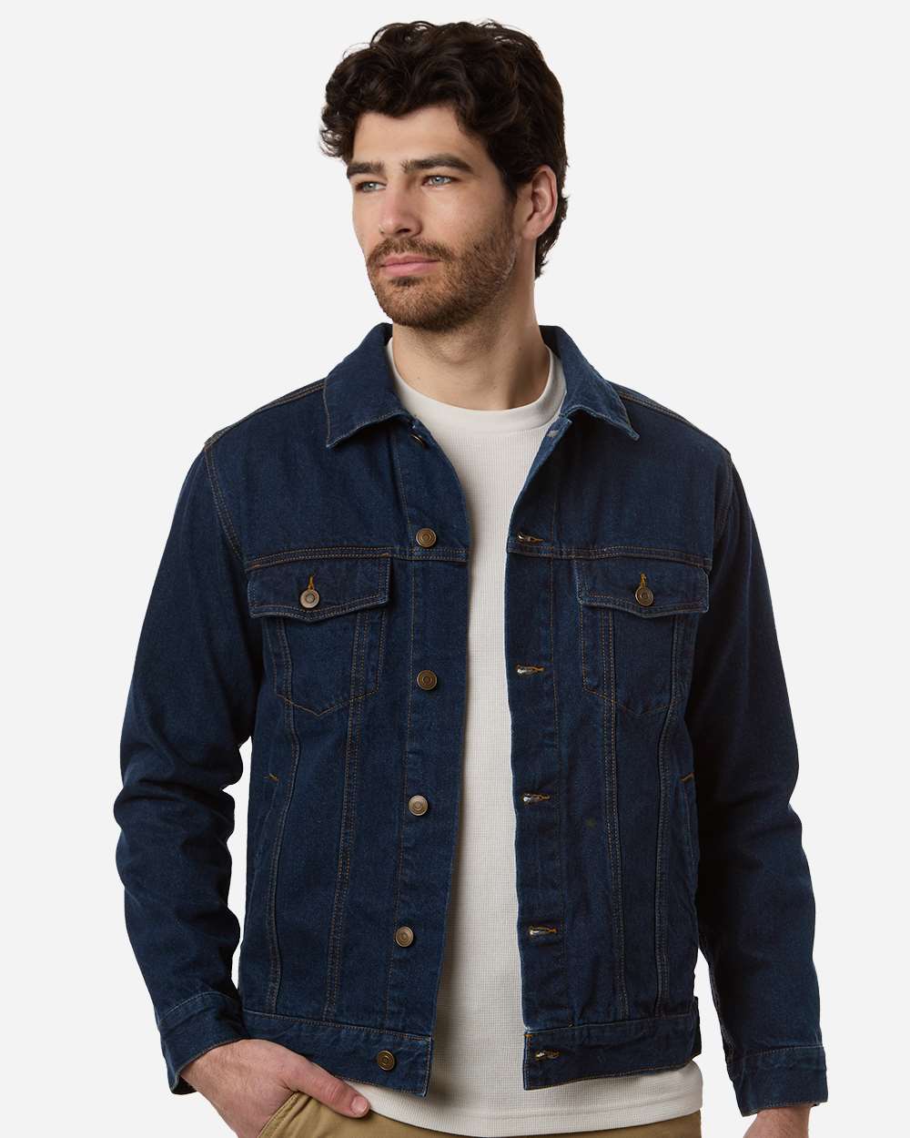 Harriton M75 Unisex Cooper Denim Jacket — Dark Denim