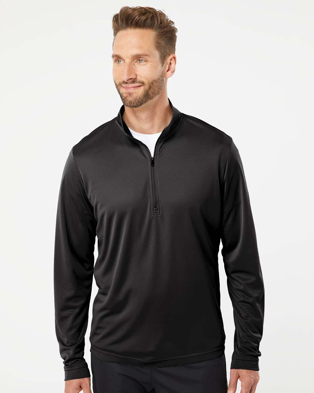 Adidas A401 Men’s Ultimate365 Lightweight Quarter-Zip Pullover — Black